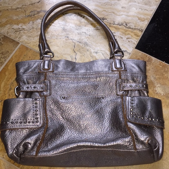 B. Makowsk silver leather handbag/shoulderbag - Picture 5 of 8